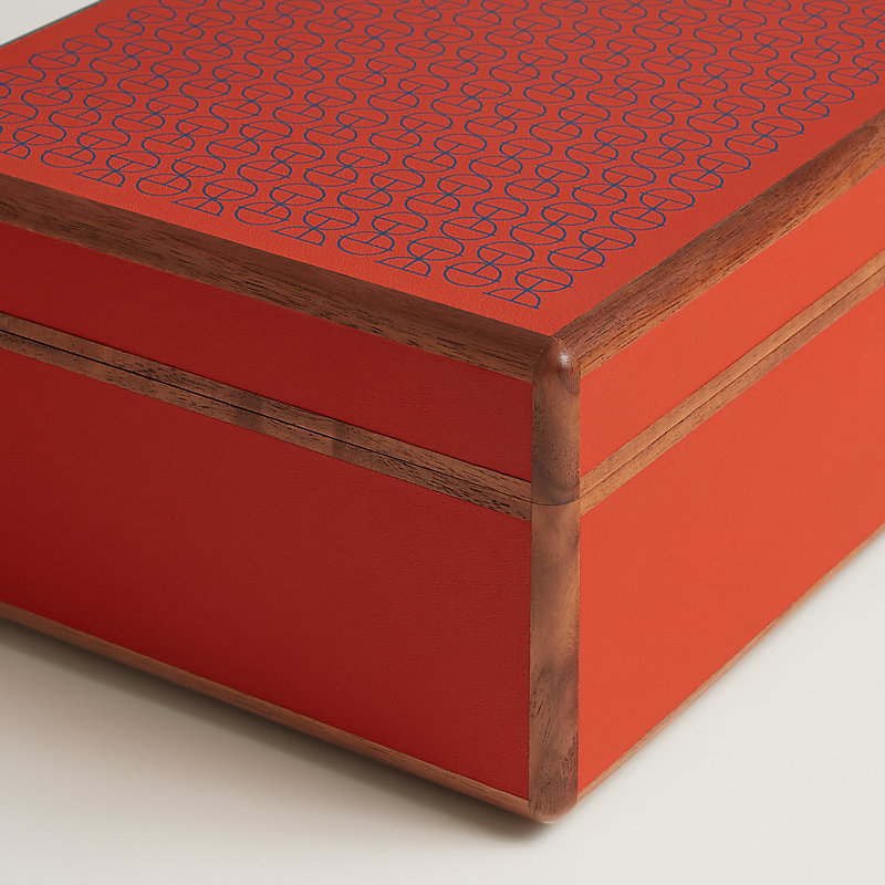 Amalthee H Rond watch and cufflink box, large model | Hermès USA